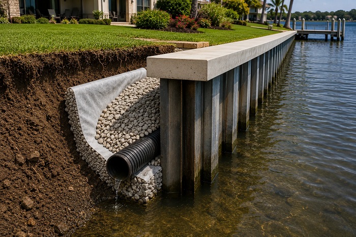 Why seawall drainage and foundations matter